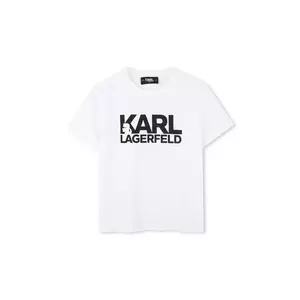 Karl Lagerfeld tricou de bumbac pentru copii culoarea alb, cu imprimeu, Z30435 imagine