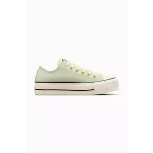 Converse tenisi din piele intoarsa Chuck Taylor All Star Lift culoarea verde, A13825C imagine