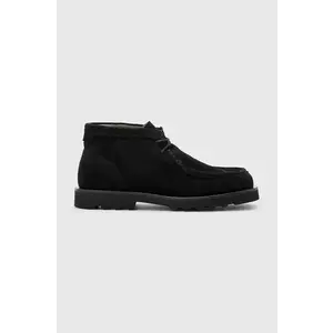 AllSaints pantofi de piele intoarsa Skiff Suede Boot barbati, culoarea negru, M015FC imagine