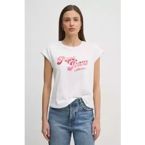 Pepe Jeans tricou din bumbac ROSALIE femei, culoarea alb, PL506033 imagine