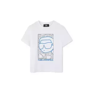 Karl Lagerfeld tricou de bumbac pentru copii culoarea alb, cu imprimeu, Z30563 imagine