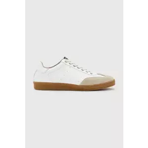 AllSaints sneakers din piele Leo Low Top barbati, culoarea alb, M008FC imagine