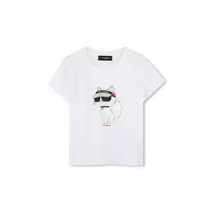 Karl Lagerfeld tricou de bumbac pentru copii culoarea alb, Z30492 imagine