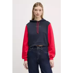 Red Bull Racing x Pepe Jeans bluza COLOUR BLOCK HOODY femei, culoarea albastru marin, cu glugă, cu imprimeu, RL580007 imagine