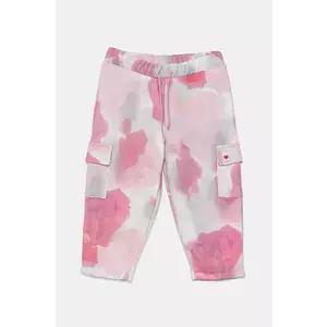 United Colors of Benetton pantaloni de trening din bumbac pentru copii culoarea roz, modelator, 35UJGF04Q imagine