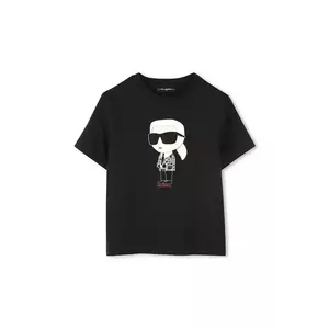 Karl Lagerfeld tricou de bumbac pentru copii culoarea negru, cu imprimeu, Z30438 imagine