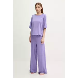 United Colors of Benetton pijamale de bumbac femei, culoarea violet, bumbac, 35VB3P03P imagine