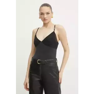 Versace Jeans Couture top femei, culoarea negru, neted, 78HAM212 J0190 imagine