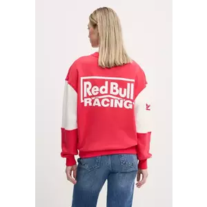 Red Bull Racing x Pepe Jeans hanorac de bumbac PANEL TEAM CREW 2 femei, culoarea rosu, cu imprimeu, RL580010 imagine