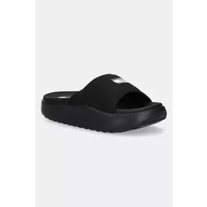 Tommy Jeans papuci COMFY POOL SLIDE femei, culoarea negru, cu platforma, EN0EN02765 imagine