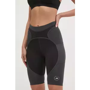 adidas by Stella McCartney pantaloni scurți de antrenament Two-Tone culoarea negru, modelator, high waist, JM0304 imagine