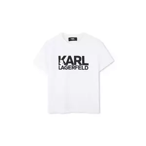 Karl Lagerfeld tricou de bumbac pentru copii culoarea alb, cu imprimeu, Z30435 imagine