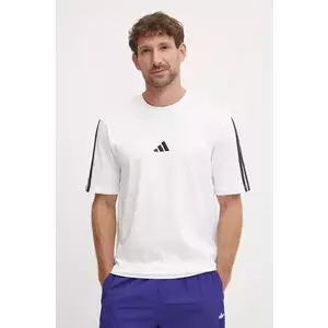 adidas tricou din bumbac Essentials barbati, culoarea alb, cu imprimeu, JW1952 imagine