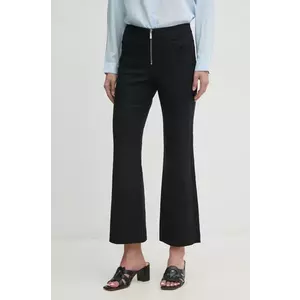 Sisley pantaloni femei, culoarea negru, evazati, high waist, 4K1LLE04H imagine