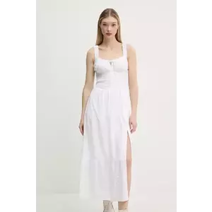 Hollister Co. rochie din bumbac culoarea alb, maxi, evazati, KI359-5069 imagine