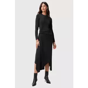 AllSaints rochie RIVI culoarea negru, midi, mulata, W007DC imagine