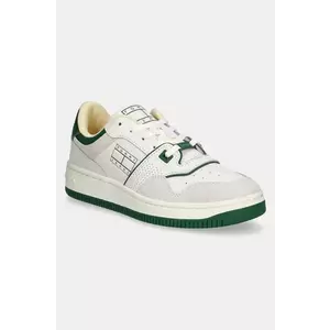 Tommy Jeans sneakers RETRO BASKET WASHED SUEDE femei, culoarea bej, EN0EN02773 imagine