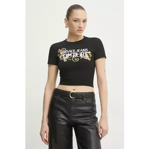 Versace Jeans Couture tricou femei, culoarea negru, 78HAHC05 CJ02C imagine