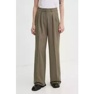 2NDDAY pantaloni Mille femei, culoarea verde, lat, high waist, 2252162151 imagine