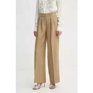 2NDDAY pantaloni Mille femei, culoarea verde, lat, high waist, 2252162151 imagine