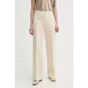 Filippa K pantaloni din in femei, culoarea bej, lat, high waist, 31110 imagine