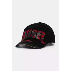 Diesel șapcă de baseball din bumbac C-HASE HAT culoarea negru, cu imprimeu, A17413.0PFAA imagine