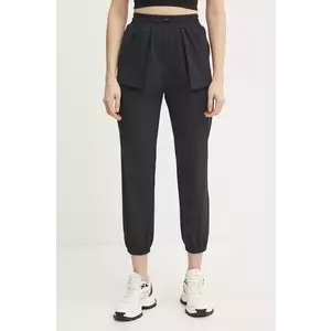 PLEIN SPORT pantaloni de trening femei, culoarea negru, neted, SAEC WJT2025 STE003N imagine