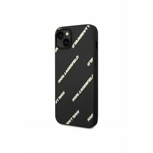 Husa de protectie Grained Leather Logomania pentru iPhone 14 Plus - Negru imagine