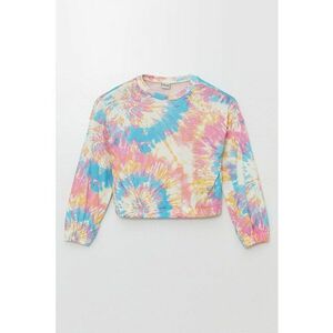 Bluza de trening cu imprimeu tie-dye si maneci cazute imagine