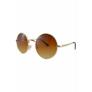 Ochelari de soare rotunzi retro John Lennon - maro cu aur imagine