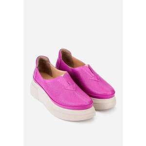 Pantofi fuchsia din piele perforata cu elastic imagine