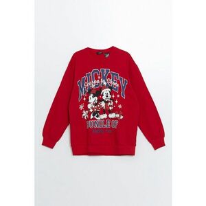 Bluza de trening supradimensionata cu tematica de Craciun Minnie&Mickey Mouse imagine