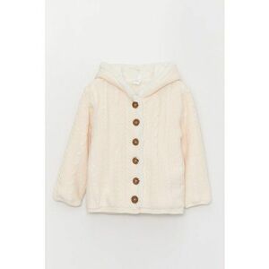 Cardigan cu model torsade si captuseala de blana shearling sintetica imagine