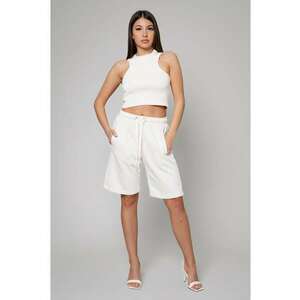 Set Lineea bustiera si pantalon scurt Off White Alb imagine