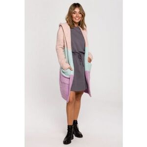 Cardigan colorblock cu buzunare aplicate - imagine