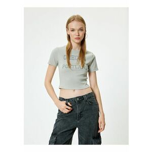 Tricou crop striat imagine