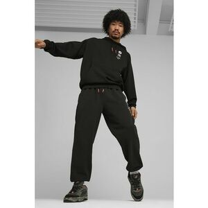 Pantaloni de trening din amestec de bumbac cu snururi pentru ajustare imagine