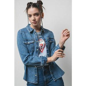 Camasa din denim cu buzunare cu clapa imagine