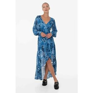 Rochie asimetrica cu imprimeu paisley imagine