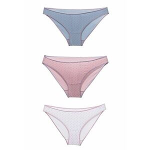 Set 3 mini slip dama - Alb/Albastru/Roz imagine