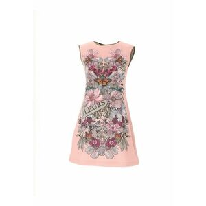 Rochie cu croiala in A si model floral imagine