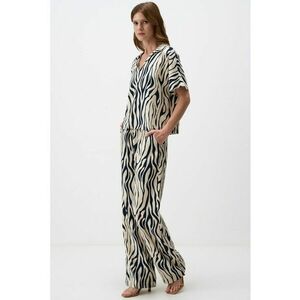 Pantaloni din amestec de in cu model animal print imagine