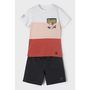 Set de tricou cu decolteu la baza gatului si pantaloni scurti - 2 piese imagine