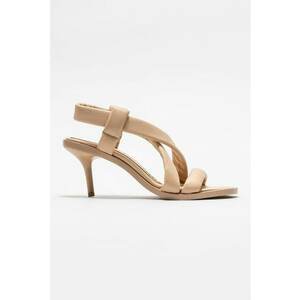 Sandale slingback de piele cu toc imagine