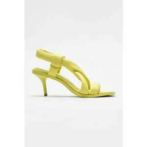 Sandale slingback de piele cu toc imagine