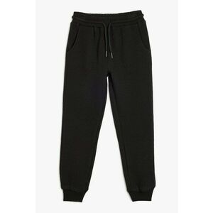 Pantaloni de trening cu model texturat si snur imagine