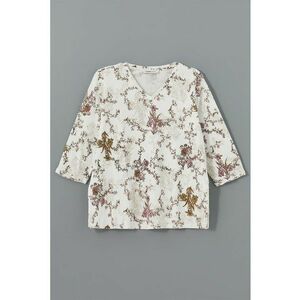 Bluza cu imprimeu floral si decolteu in V imagine