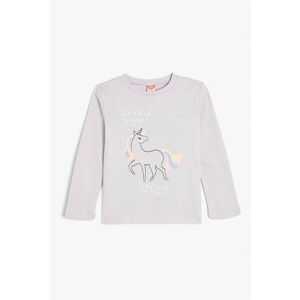 Bluza de bumbac cu imprimeu unicorn imagine