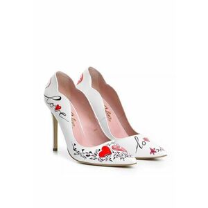 Pantofi dama model 1250 piele nappa alb ""Valentine's Day 2024"" imagine