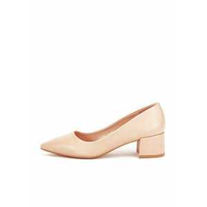 Pantofi nude cu toc mic Elena 01 10189 imagine